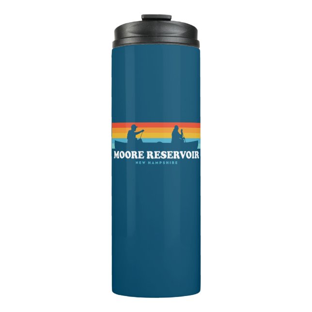Moore Reservoir New Hampshire Canoe Thermal Tumbler (Front)