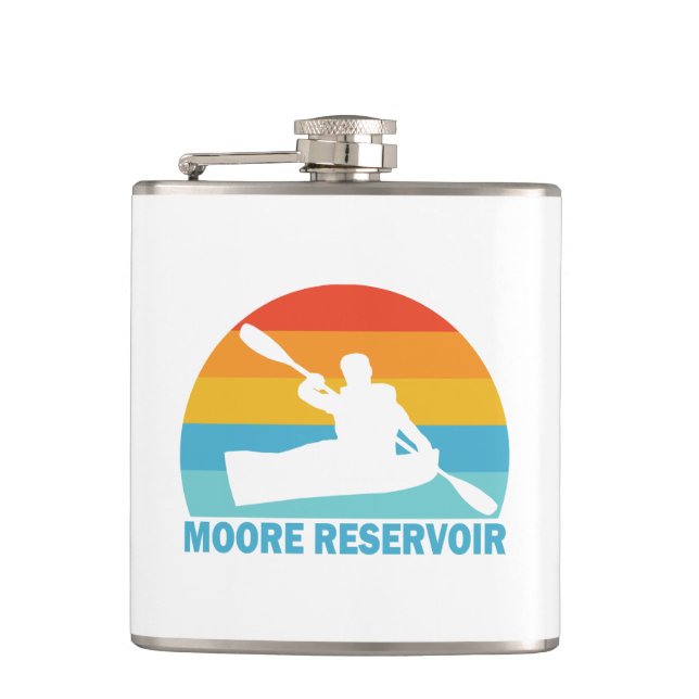 Moore Reservoir New Hampshire Kayak Hip Flask (Front)