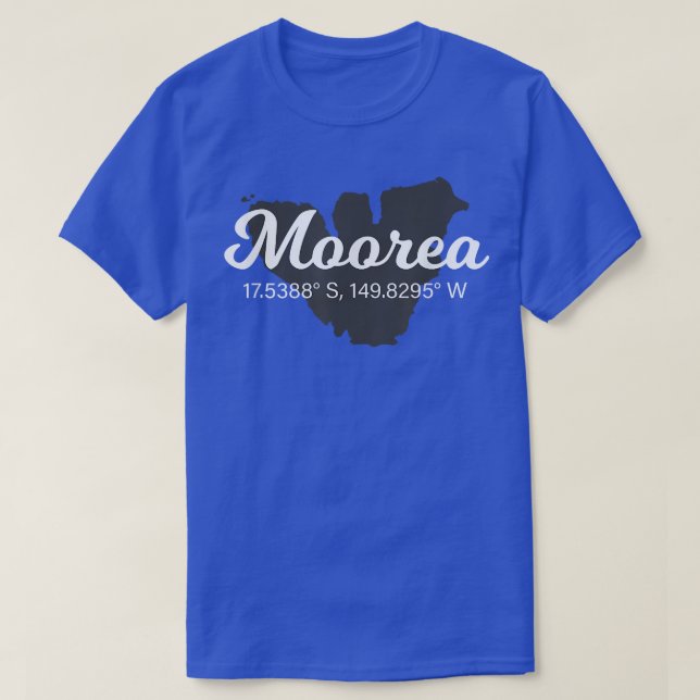Moorea Coordinates Tourist Vacation  T-Shirt (Design Front)