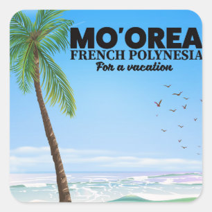Mo'orea French Polynesia Square Sticker