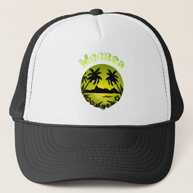 MOOREA (green) Trucker Hat (Front)