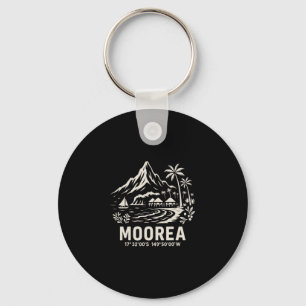 Moorea Island French Polynesia Beach Vacation Key Ring