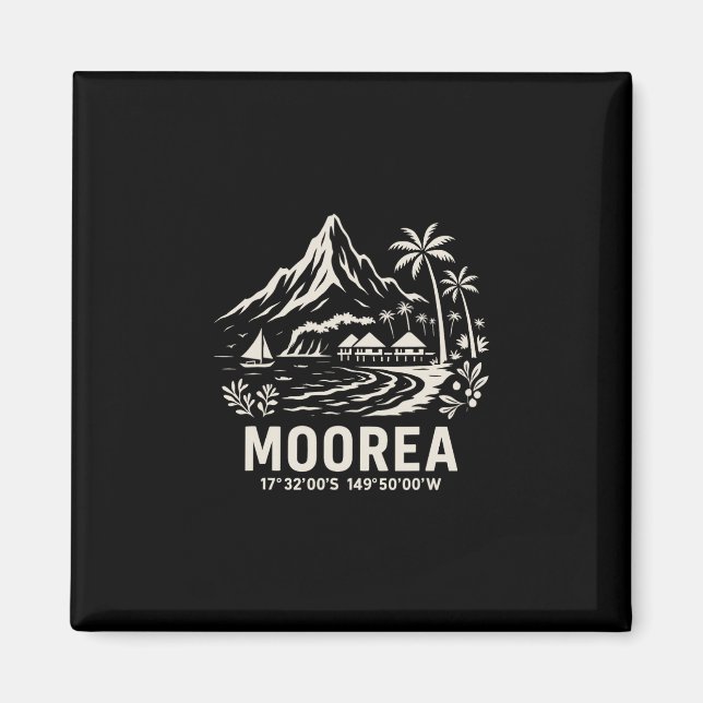 Moorea Island French Polynesia Beach Vacation  Magnet (Front)