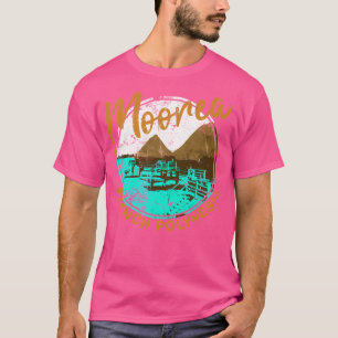 Moorea Over Water Bungalow French Polynesia Retro T-Shirt