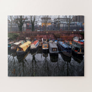 Moored Narrowboat Reflection Little Venice London Jigsaw Puzzle