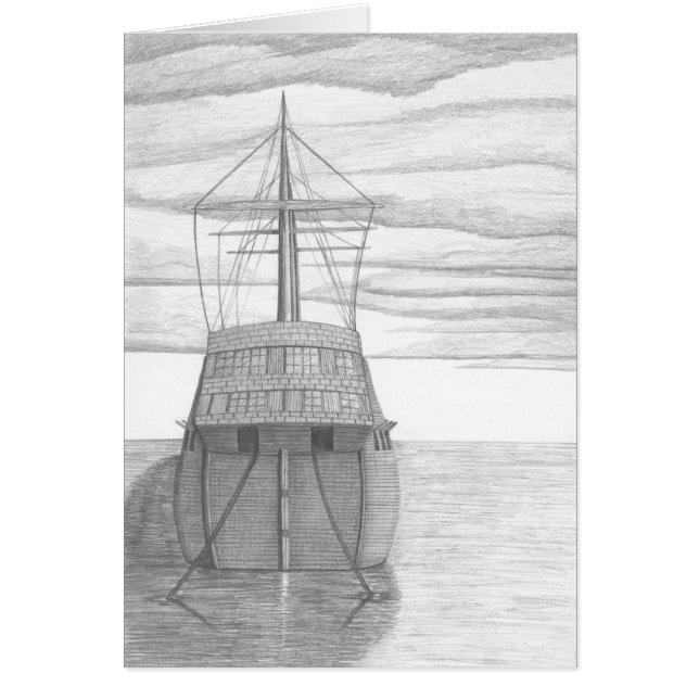 Moored Ship Sketch Card (Front)