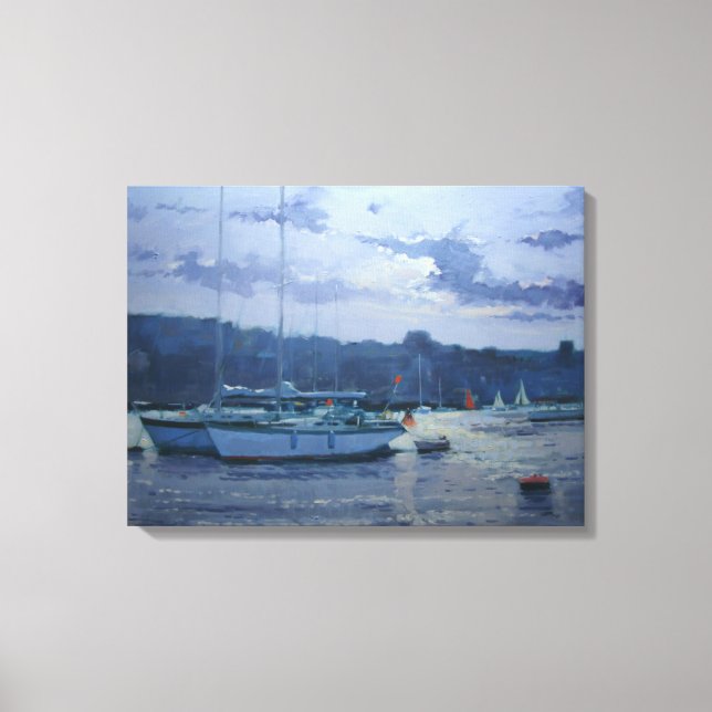 Moored yachts late afternoon canvas print (Front)