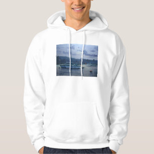 Moored yachts late afternoon hoodie