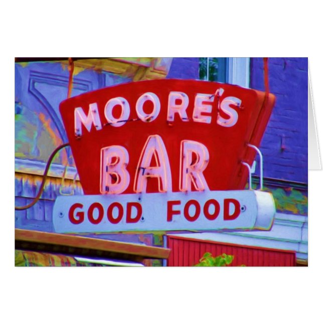 Moore's Bar Retro sign, Greencastle, Indiana (Front Horizontal)