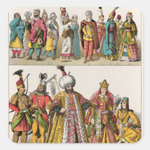 Moorish and Turkish Dress Square Sticker