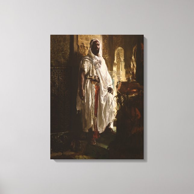 Moorish Chief African Art Painting Portrait Canvas Print (Front)