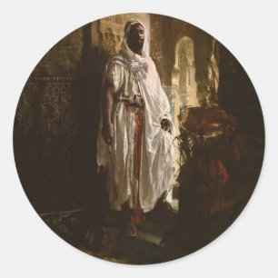 Moorish Chief African Art Painting Portrait Classic Round Sticker