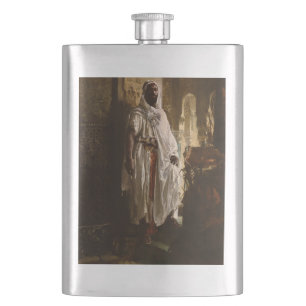 Moorish Chief African Art Painting Portrait Hip Flask