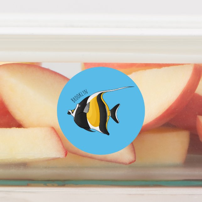 Moorish idol fish cartoon illustration  (Affixed)