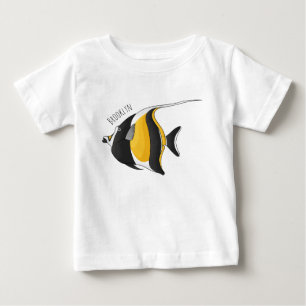 Moorish idol fish cartoon illustration  baby T-Shirt
