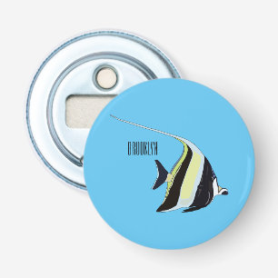 Moorish idol fish cartoon illustration bottle opener