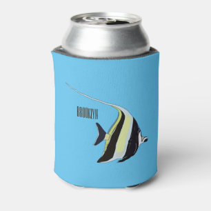 Moorish idol fish cartoon illustration can cooler