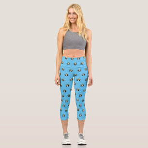 Moorish idol fish cartoon illustration capri leggings