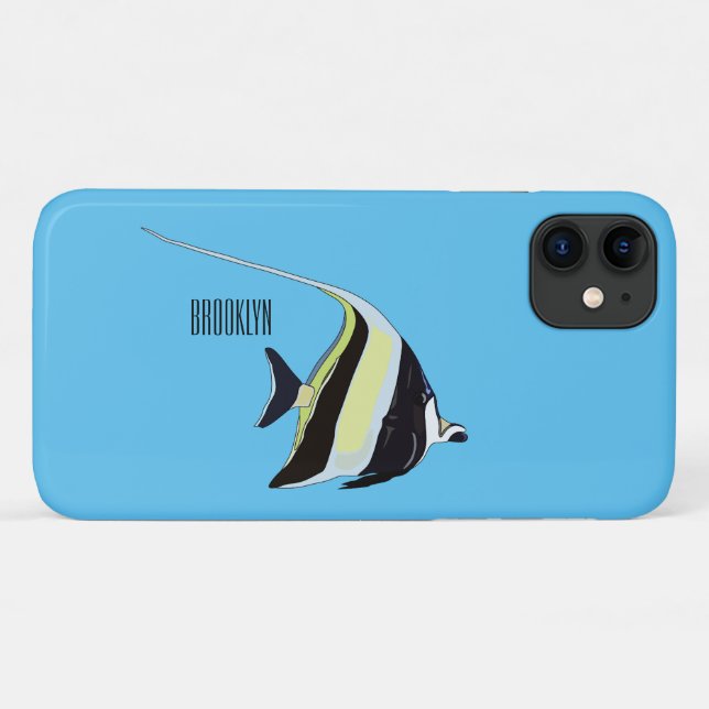 Moorish idol fish cartoon illustration Case-Mate iPhone case (Back (Horizontal))