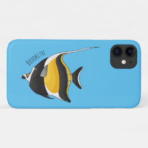 Moorish idol fish cartoon illustration Case-Mate iPhone case