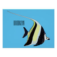 Moorish idol fish cartoon illustration