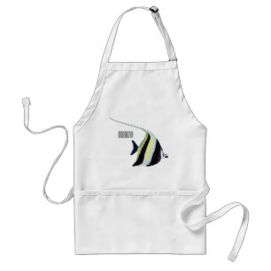Moorish idol fish cartoon illustration standard apron
