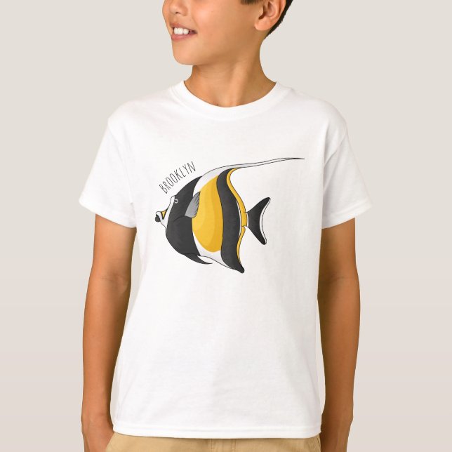 Moorish idol fish cartoon illustration T-Shirt (Front)
