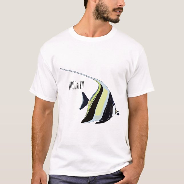 Moorish idol fish cartoon illustration T-Shirt (Front)