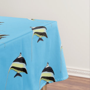 Moorish idol fish cartoon illustration tablecloth