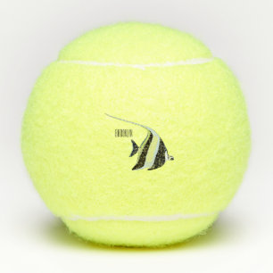 Moorish idol fish cartoon illustration tennis balls