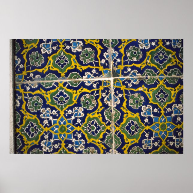 Moorish tile, The Alhambra, Granada, Spain Poster (Front)