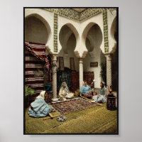 Moorish women making Arab carpets, Algiers, Algeri