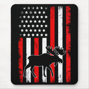 Moose American Flag Mouse Pad