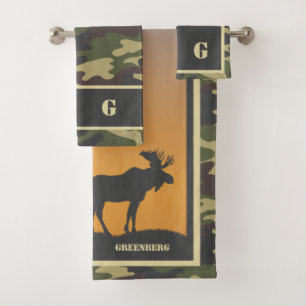 Moose and Camo Bath Towel Set