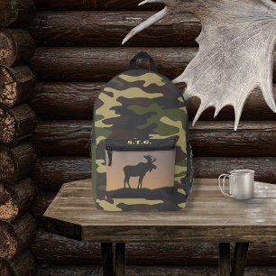 Moose and Camo Printed Backpack