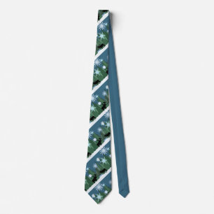 Moose and Elk Winter Holiday Tie