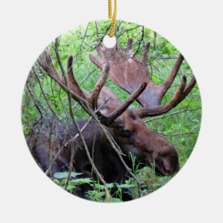 Moose and Loon Ceramic Tree Decoration