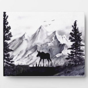 Moose and Mountains Plaque