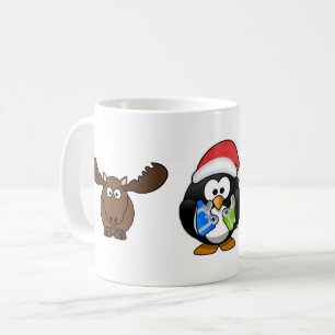 moose and penguin mug