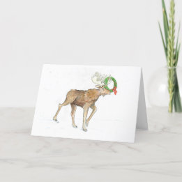 Moose and Wreath Card