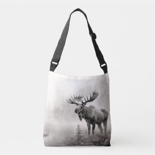 Moose Animal Discovery Wild Nature Ink Sketch Art Crossbody Bag