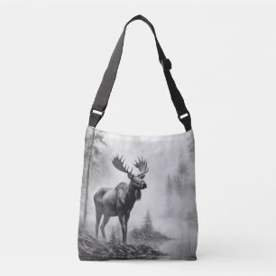 Moose Animal Discovery Wild Nature Ink Sketch Art Crossbody Bag
