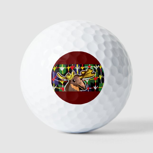 Moose art style  golf balls (Front)