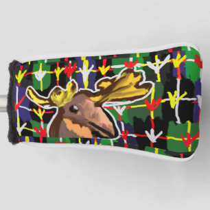 Moose art style  golf head cover