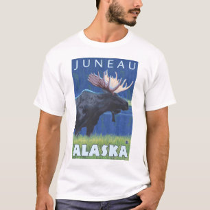 Moose at Night - Juneau, Alaska T-Shirt
