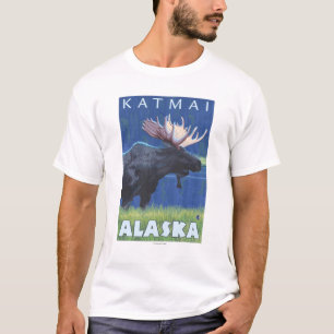Moose at Night - Katmai, Alaska T-Shirt