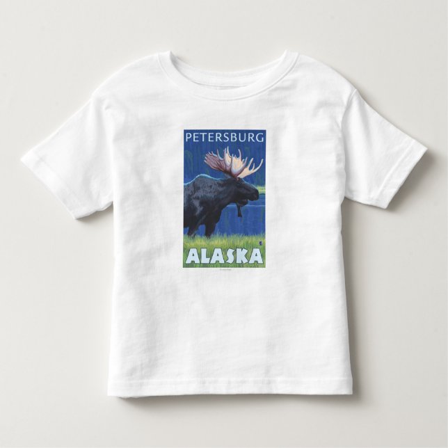 Moose at Night - Petersburg, Alaska Toddler T-Shirt (Front)
