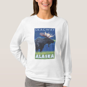 Moose at Night - Skagway, Alaska T-Shirt