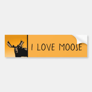 Moose at Sunset  - Original Wildlife Art Bumper Sticker