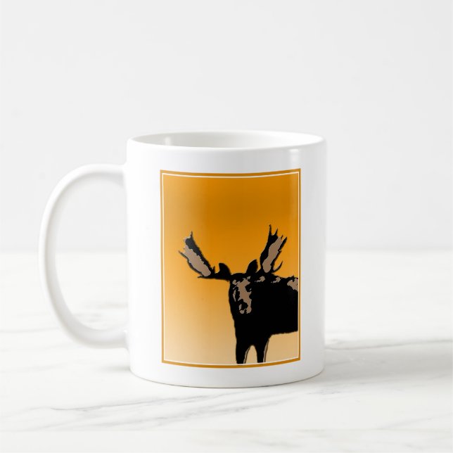 Moose at Sunset  - Original Wildlife Art Coffee Mug (Left)